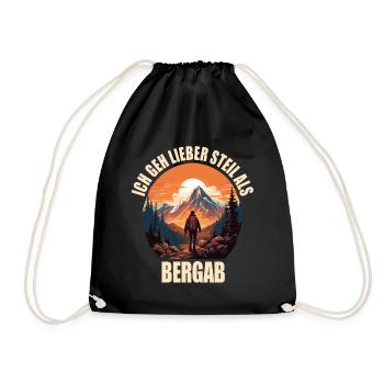 Ich geh lieber Steil als Bergab - Turnbeutel - Schwarz - Vorne