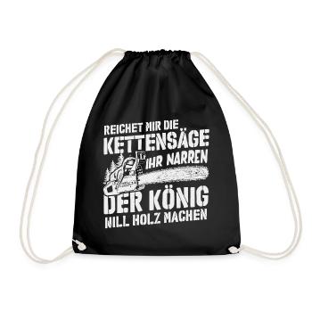 Der König will Holz machen - Turnbeutel - Schwarz - Vorne