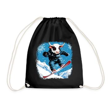 Vaches snowboard - Sac de sport léger - noir - Devant