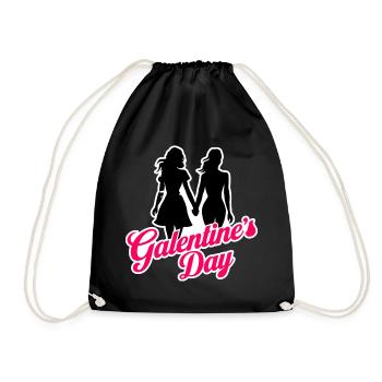Galentine's Day 2026 girls - Drawstring Bag - black - Front