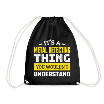 Metal Detecting - Turnbeutel - Schwarz - Vorne
