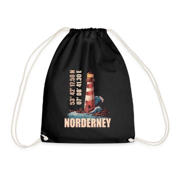 Norderney - Turnbeutel - Schwarz - Vorne
