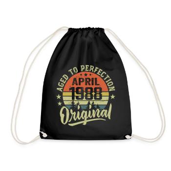 Anniversaire Avril 1988 - Idée Cadeau Avril 1988 - Sac de sport léger - noir - Devant