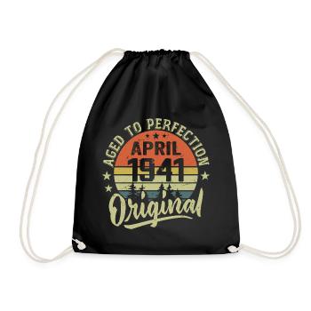 Anniversaire Avril 1941 - Idée Cadeau Avril 1941 - Sac de sport léger - noir - Devant