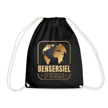 Bensersiel - Turnbeutel - Schwarz - Vorne