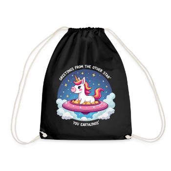 Licorne vue de l’espace - Sac de sport léger - noir - Devant