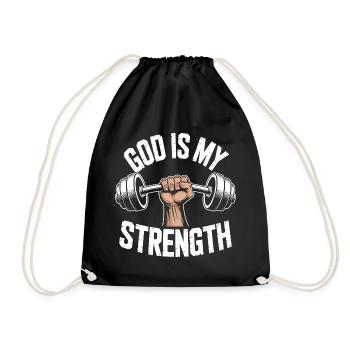 Dieu est ma force ! Croire en Jésus chrétien - Sac de sport léger - noir - Devant