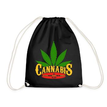 Logo du cannabis avec feuille et détail 420 - Sac de sport léger - noir - Devant
