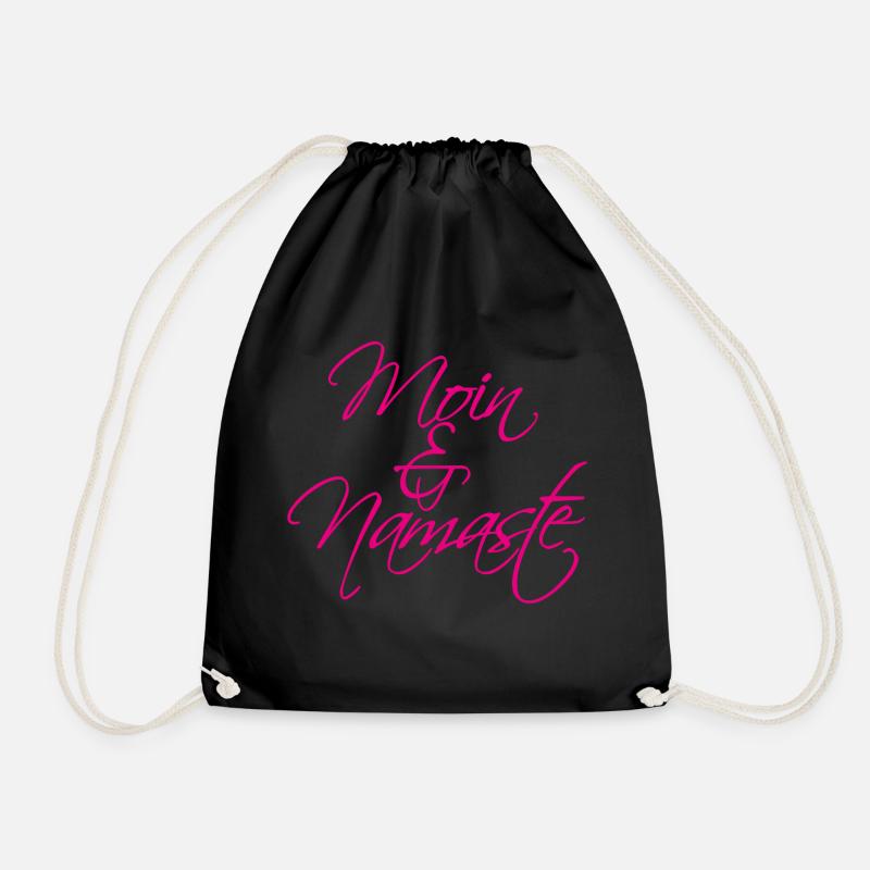 Moin & Namaste, magenta - Turnbeutel - Schwarz