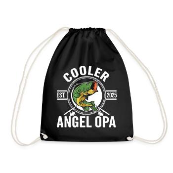 Cooler Angel Opa Fischen Ruhestand - Turnbeutel - Schwarz - Vorne