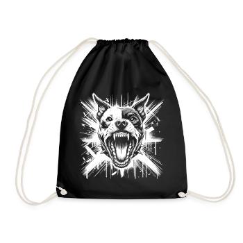 Cooler Staffordshire Bullterrier Graffiti Stil - Turnbeutel - Schwarz - Vorne
