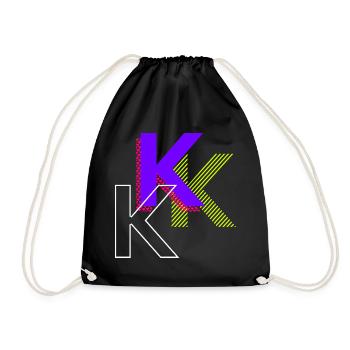 k - Graffiti Design - Turnbeutel - Schwarz - Vorne