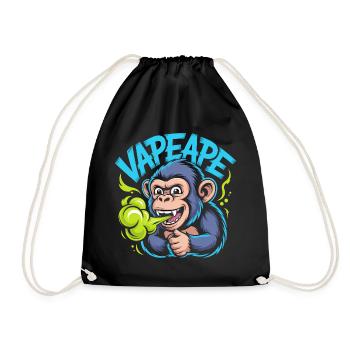 Vapeape Lustiger Affe Grafik - Turnbeutel - Schwarz - Vorne