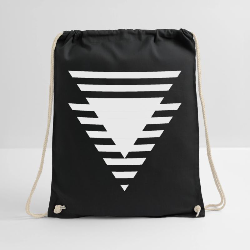 Stepped Triangular Prism Drawstring Bag