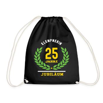 Plumber Anniversary 25 Years 25th Anniversary - Drawstring Bag - black - Front