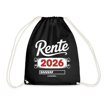 Rente 2026 Ladezeit Shirt - Turnbeutel - Schwarz - Vorne