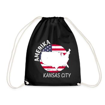 Kansas City - Drawstring Bag - black - Front