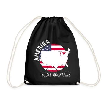 Rocky Mountains - Drawstring Bag - black - Front