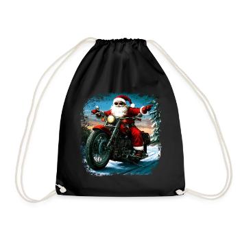 Motorcyclists Christmas - Drawstring Bag - black - Front