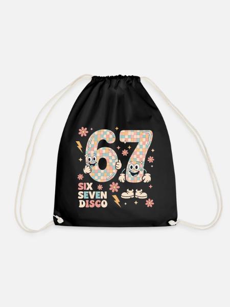 Drôle de boule disco Retro Party Cadeau Six Seven - Sac de sport léger - noir