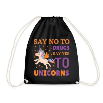 No drugs yes to unicorns - Sac de sport léger - noir - Devant