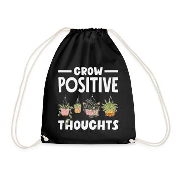 Grow Positive Thoughts Plant Lover - Drawstring Bag - black - Front