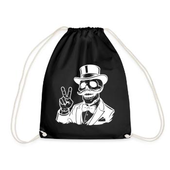 Squelette de la fête de garçon du marié - Sac de sport léger - noir - Devant