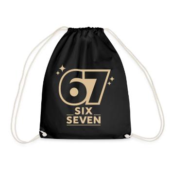67 - Drawstring Bag - black - Front