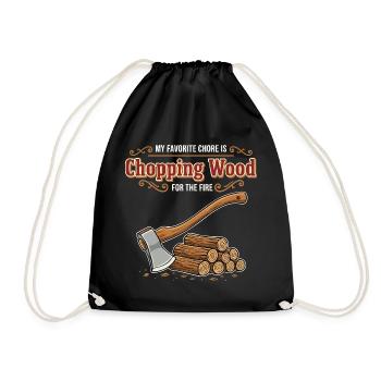 Camping Humor Quote Campfire Happy Place - Drawstring Bag - black - Front