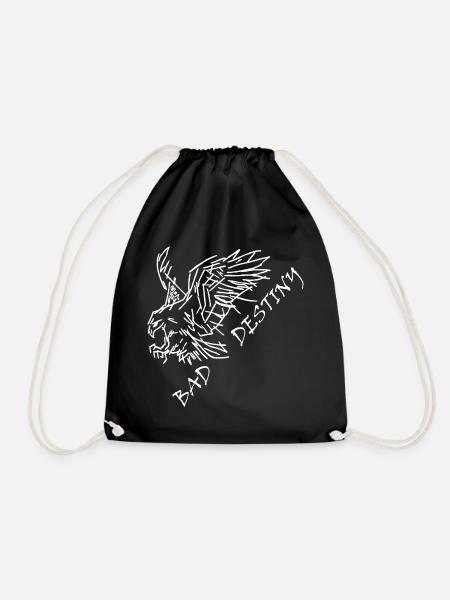 Bad Destiny in white - Drawstring Bag - black