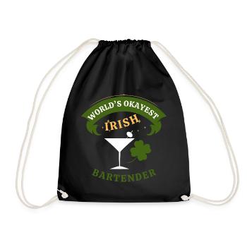 Irish Bartender - the okayest Irish Bartender - Drawstring Bag - black - Front