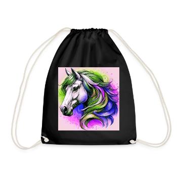 horse - Drawstring Bag - black - Front