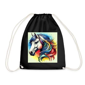 cheval - Sac de sport léger - noir - Devant