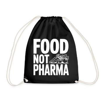 Food Not Pharma - Turnbeutel - Schwarz - Vorne