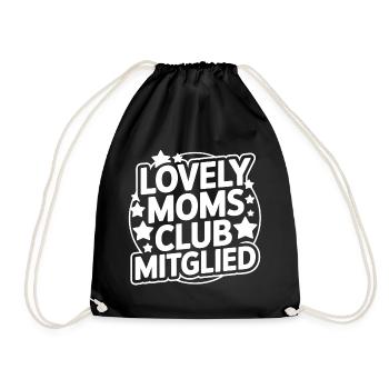 Lovely Moms Club Mitglied - Turnbeutel - Schwarz - Vorne