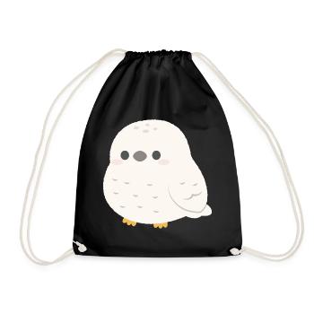 Snowy Owl Cozy Charm - Drawstring Bag - black - Front