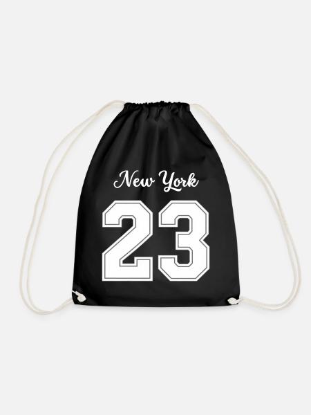 New York 23 - Drawstring Bag - black