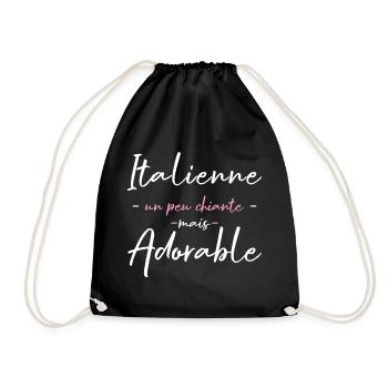 Italienne Un Peu Chiante Mais Adorable T-Shirt ... - Sac de sport léger - noir - Devant