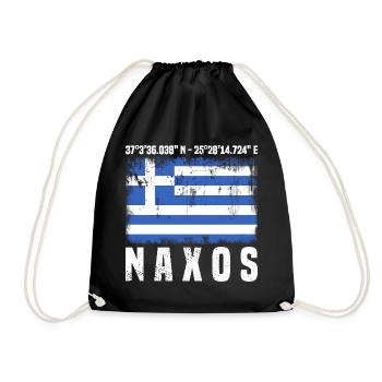 Naxos Coordinates - Drawstring Bag - black - Front