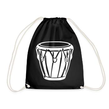 Bongo Trommel Geschenk Musiker - Turnbeutel - Schwarz - Vorne