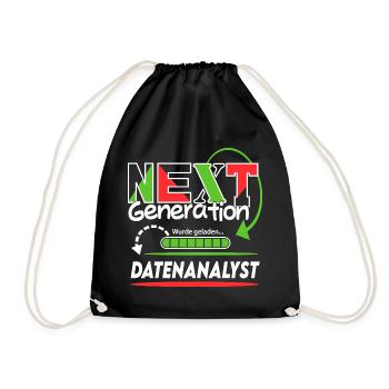 Datenanalyst Next Generation Beruf Arbeit Mann Job - Turnbeutel - Schwarz - Vorne