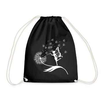 Schmetterlingdesign Pusteblumen Wiese Herzen Feen - Turnbeutel - Schwarz - Vorne