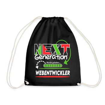 Webentwickler  Next Generation Beruf Arbeit Mann  - Turnbeutel - Schwarz - Vorne