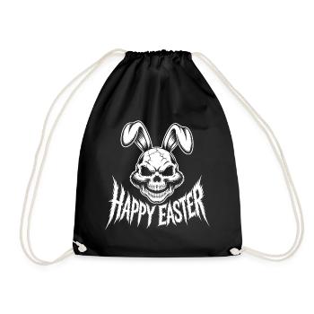 Oster Schädel Hase Gothic - Turnbeutel - Schwarz - Vorne