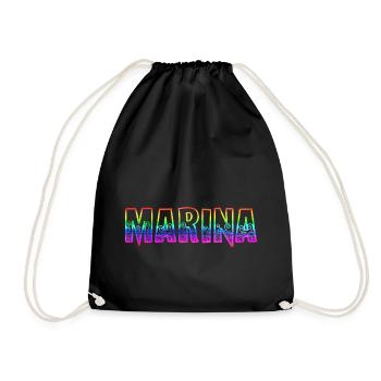 marina rs regenbogen - Turnbeutel - Schwarz - Vorne