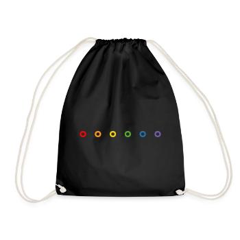 LGBT Regenbogen donuts LGBT lgbtqi queer - Turnbeutel - Schwarz - Vorne