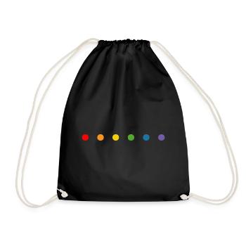 Rainbow small rounds LGBT lgbtqi queer - Drawstring Bag - black - Front