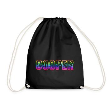 cooper rs rainbow - Drawstring Bag - black - Front