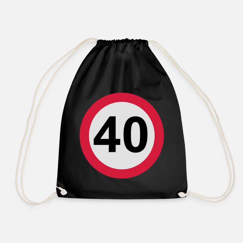 40 Geburtstag - Turnbeutel - Schwarz