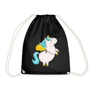 Fliegendes Comic Einhorn - Turnbeutel - Schwarz - Vorne